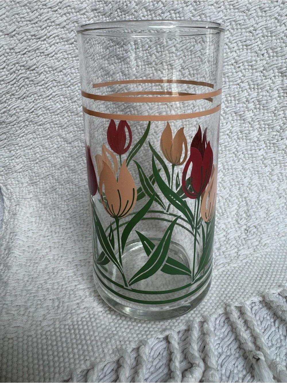 Vintage Tulip Highball Glasses Set of 3 | Mid Century Barware